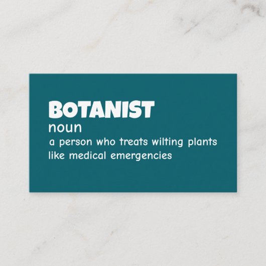 Funny Botanist Definition Visitenkarte (Vorderseite)