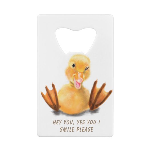 Funny Bottle Opener Happy Duck - Custom Text Geldbeutel Flaschenöffner (Rückseite)