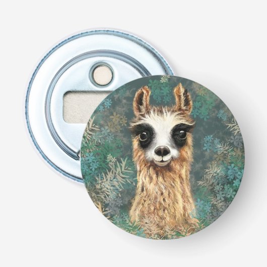 Funny Bottle Opener mit Curious Lama Flaschenöffner (Vorderseite)