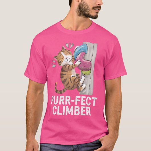 Funny Bouldering Cat Rock Climbing Chat Lover Des T-Shirt (Vorderseite)