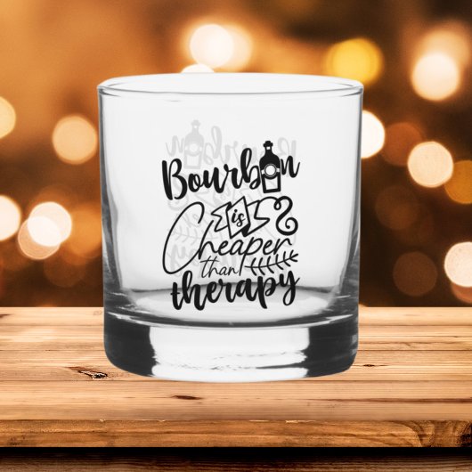 Funny Bourbon billiger Therapie Wort Kunst Whiskyglas