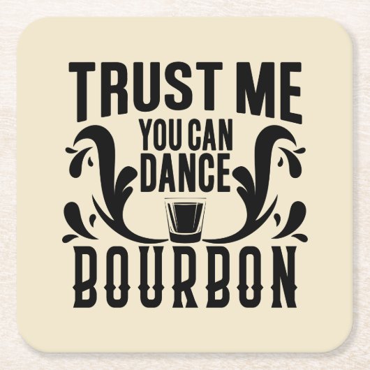 Funny bourbon dance word art Party Rechteckiger Pappuntersetzer (Vorderseite)