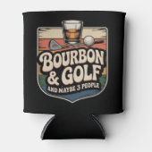 Funny Bourbon Golf Golfer Dad Gift Vintage Dosenkühler (Vorderseite)