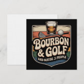Funny Bourbon Golf Golfer Dad Gift Vintage Einladung (Vorne/Hinten)