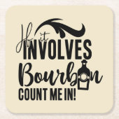 Funny Bourbon trinkt Party Rechteckiger Pappuntersetzer (Vorderseite)