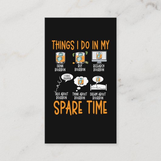 Funny Bourbon Whiskey Lover Alkohol Drink Visitenkarte (Vorderseite)