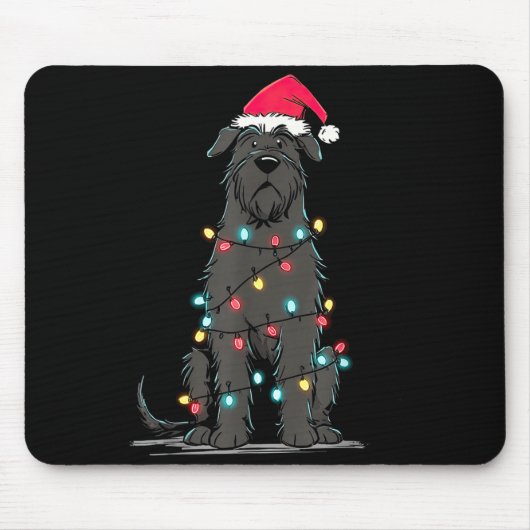 Funny Bouvier Des Flandres Christmas Graphics Dog Mousepad (Vorne)
