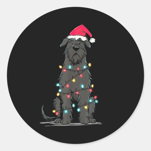 Funny Bouvier Des Flandres Christmas Graphics Dog Runder Aufkleber (Vorderseite)