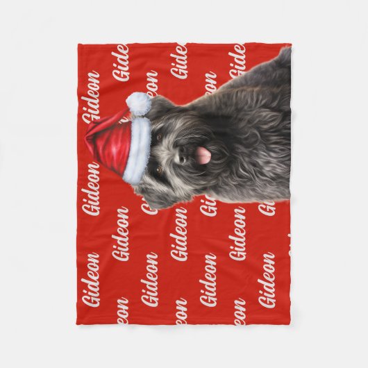 Funny Bouvier Dog Name Gemustert Weihnachten Fleecedecke (Vorderseite)