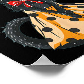 Funny Bow Cat in Polka Dot Dress Poster (Ecke)