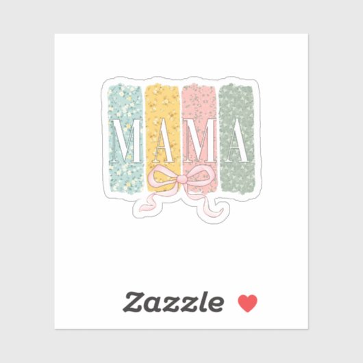 Funny Bow Coquette Mama Blume Muttertag Aufkleber (Blatt)