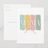 Funny Bow Coquette Mama Blume Muttertag Einladungspostkarte (Vorne/Hinten)
