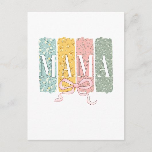 Funny Bow Coquette Mama Blume Muttertag Einladungspostkarte (Vorderseite)