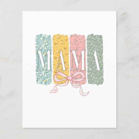 Funny Bow Coquette Mama Blume Muttertag Flyer (Vorne)