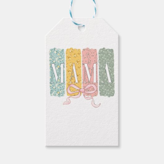 Funny Bow Coquette Mama Blume Muttertag Geschenkanhänger (Vorderseite)