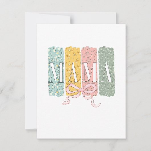 Funny Bow Coquette Mama Blume Muttertag Mitteilungskarte (Vorderseite)