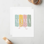 Funny Bow Coquette Mama Blume Muttertag Mitteilungskarte (Vorderseite/Rückseite Beispiel)