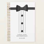 Funny Bow Krawatte Black and White Groomswoman Pla Planer (Vorderseite)