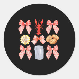 Funny Bow Niedlich Coquette Crawfish Boil Y2k Girl Runder Aufkleber