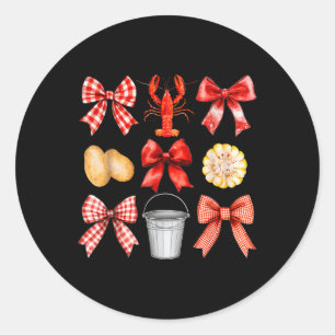 Funny Bow Niedlich Coquette Crawfish Boil Y2k Girl Runder Aufkleber