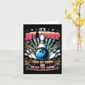 Funny Bowler Bowling 1 Karte (Gelbe Blume)