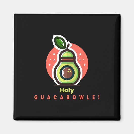 Funny Bowler Holy Guacabowle Avocado Magnet (Vorne)