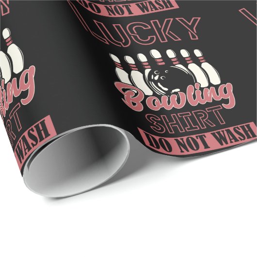 Funny Bowler Spaß Lucky Bowling Geschenkpapier (Rolleneckpunkt)