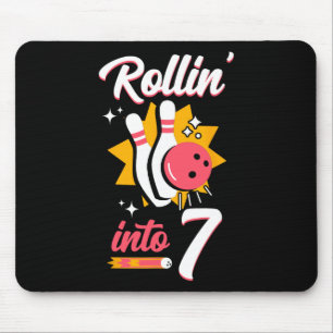 Funny Bowling 7th Birthday Rollin' Inn 7 Mousepad
