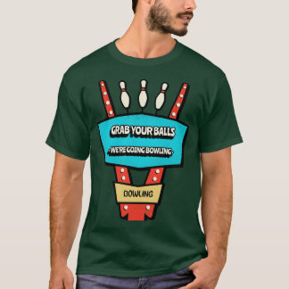 Funny Bowling Alley Retro Sign Graphic Novelty T-Shirt