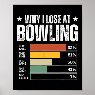 Funny Bowling Ausreden Poster