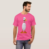 Funny Bowling Bauer Bowler Duck Zehn Button Spare  T-Shirt (Vorne ganz)