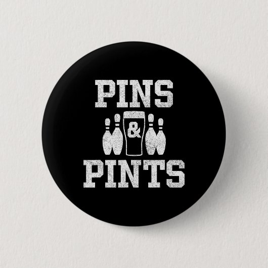 Funny Bowling Beer trinkt Bowler Buttone und Pints Button (Vorderseite)