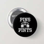 Funny Bowling Beer trinkt Bowler Buttone und Pints Button (Vorne & Hinten)