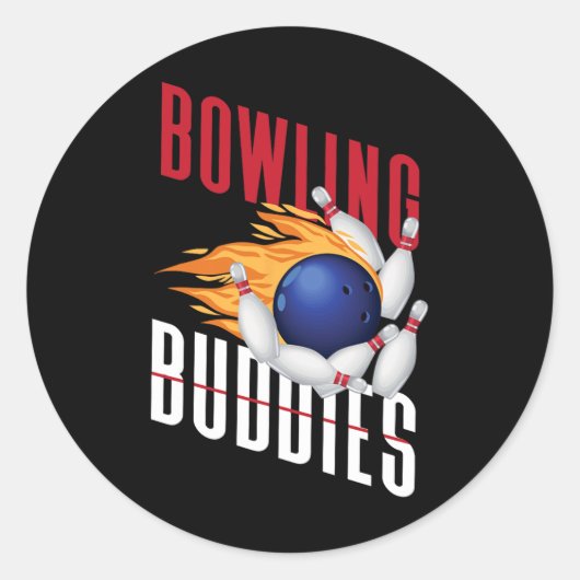 Funny Bowling Besties Friends Bowling Buddies Runder Aufkleber (Vorderseite)
