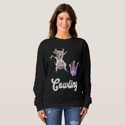 Funny Bowling Bowler Cow Strike Bowling Team Bowli Sweatshirt (Vorne ganz)