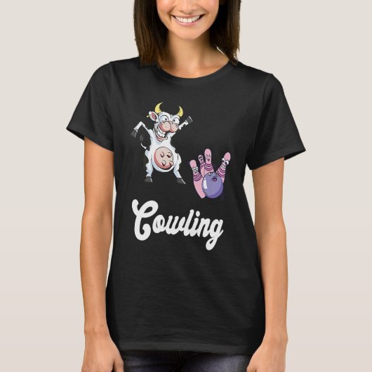 Funny Bowling Bowler Cow Strike Bowling Team Bowli T-Shirt (Vorderseite)