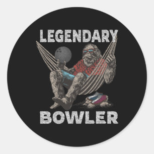 Funny Bowling Bowler Legendary Sprichwort Runder Aufkleber
