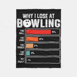 Funny Bowling Bowler Männer Frauen Kinder Warum ic Fleecedecke