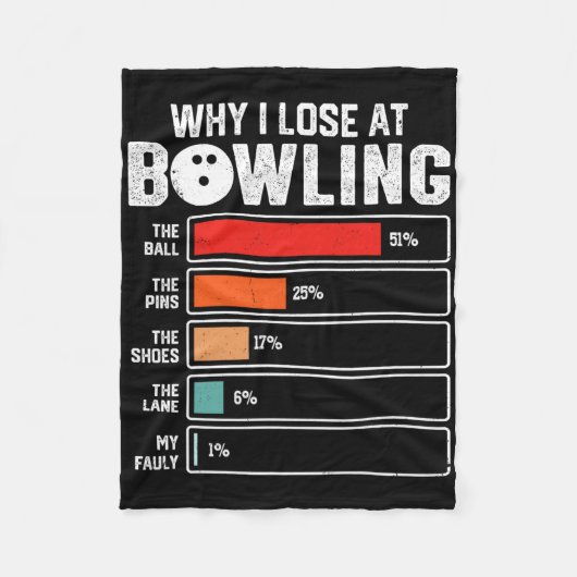 Funny Bowling Bowler Männer Frauen Kinder Warum ic Fleecedecke (Vorderseite)
