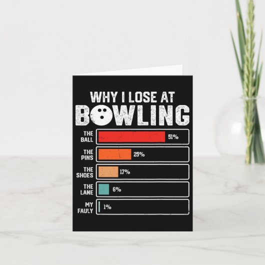 Funny Bowling Bowler Männer Frauen Kinder Warum ic Karte (Vorderseite)