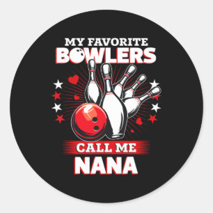 Funny Bowling Bowler Mein Lieblings-Bowler nennt m Runder Aufkleber