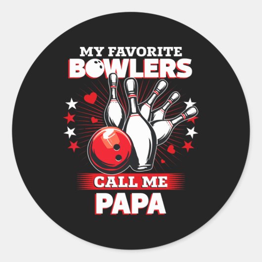 Funny Bowling Bowler Mein Lieblings-Bowler ruft mi Runder Aufkleber (Vorderseite)