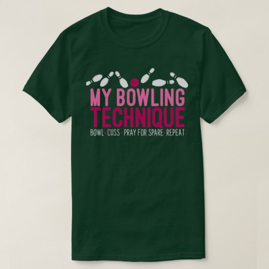 Funny Bowling Bowler My Bowling Technik T T-Shirt (Design vorne)