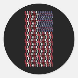 Funny Bowling Button American Flag Design Runder Aufkleber