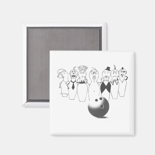 Funny Bowling Button Magnet (Vorderseite/Rückseite)