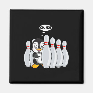 Funny Bowling Button Niedlich Pinguin für Bowling  Magnet
