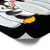 Funny Bowling Button Niedlich Pinguin für Bowling Poster (Ecke)