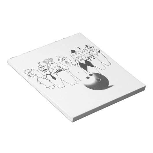 Funny Bowling Button Notizblock (angewinkelt)