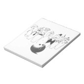 Funny Bowling Button Notizblock (Rotiert)