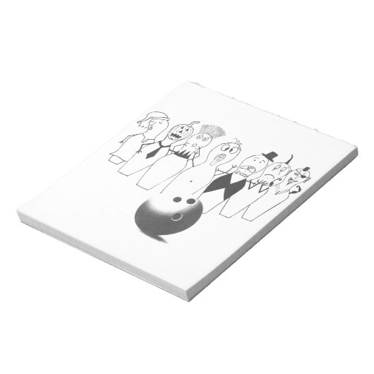 Funny Bowling Button Notizblock (Rotiert)